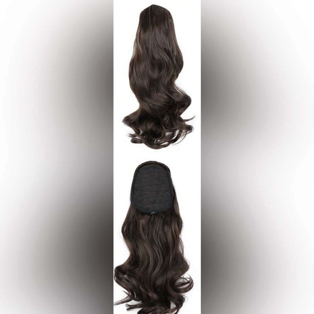 100% Human Hair ponytail extension in Dark brown